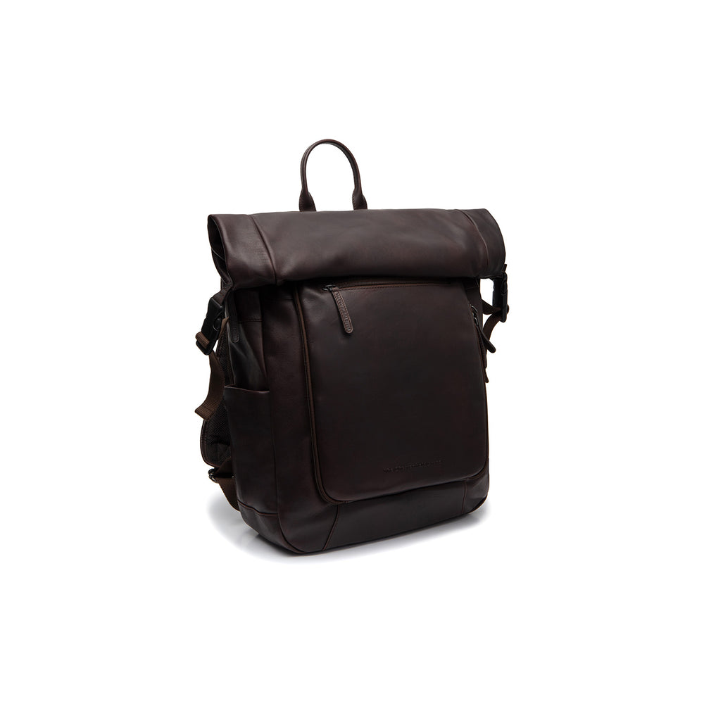Sac à Dos Roll-top en Cuir Marron Remo