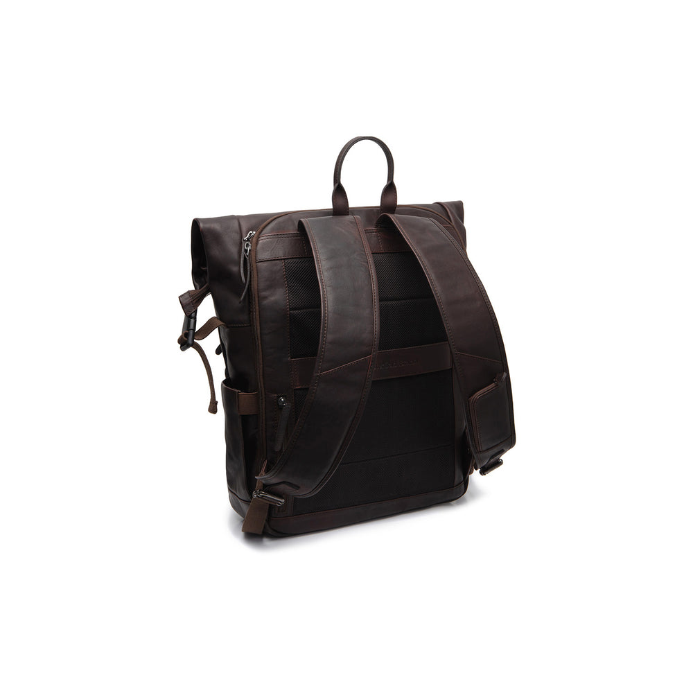 Sac à Dos Roll-top en Cuir Marron Remo