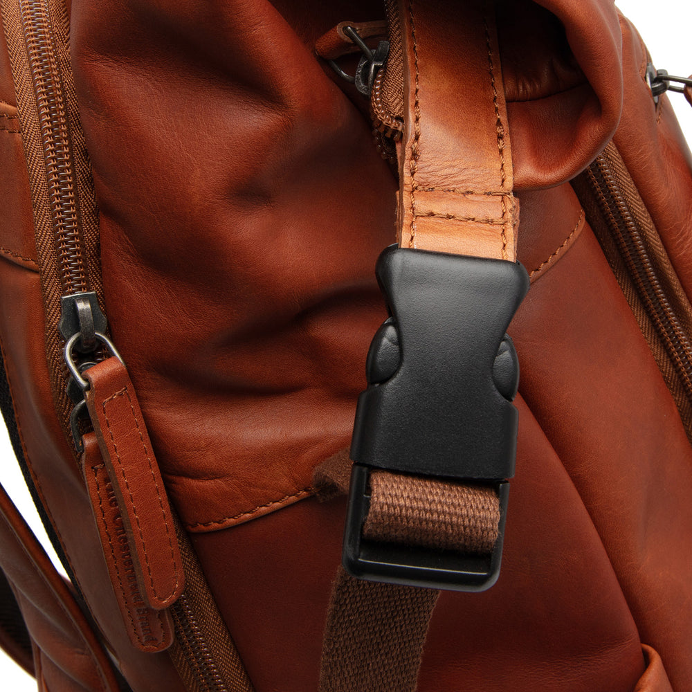 Sac à Dos Roll-top en Cuir Cognac Remo