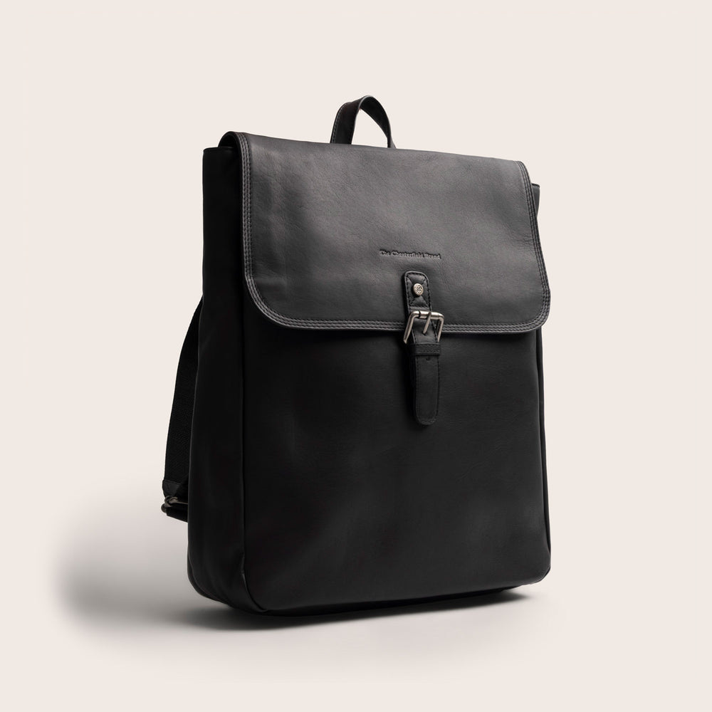 Sac à Dos Ordinateur en Cuir Noir Farrow