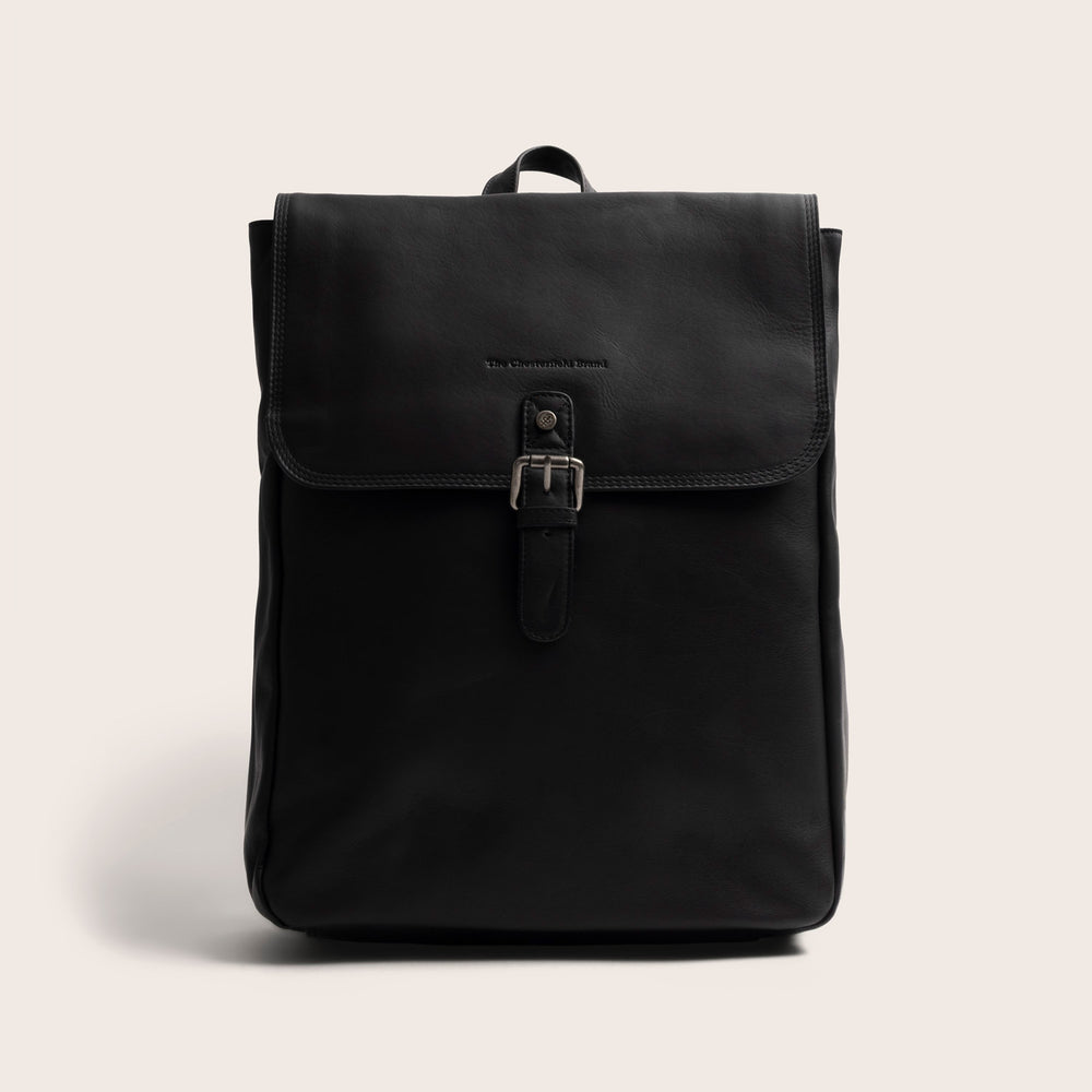Sac à Dos Ordinateur en Cuir Noir Farrow