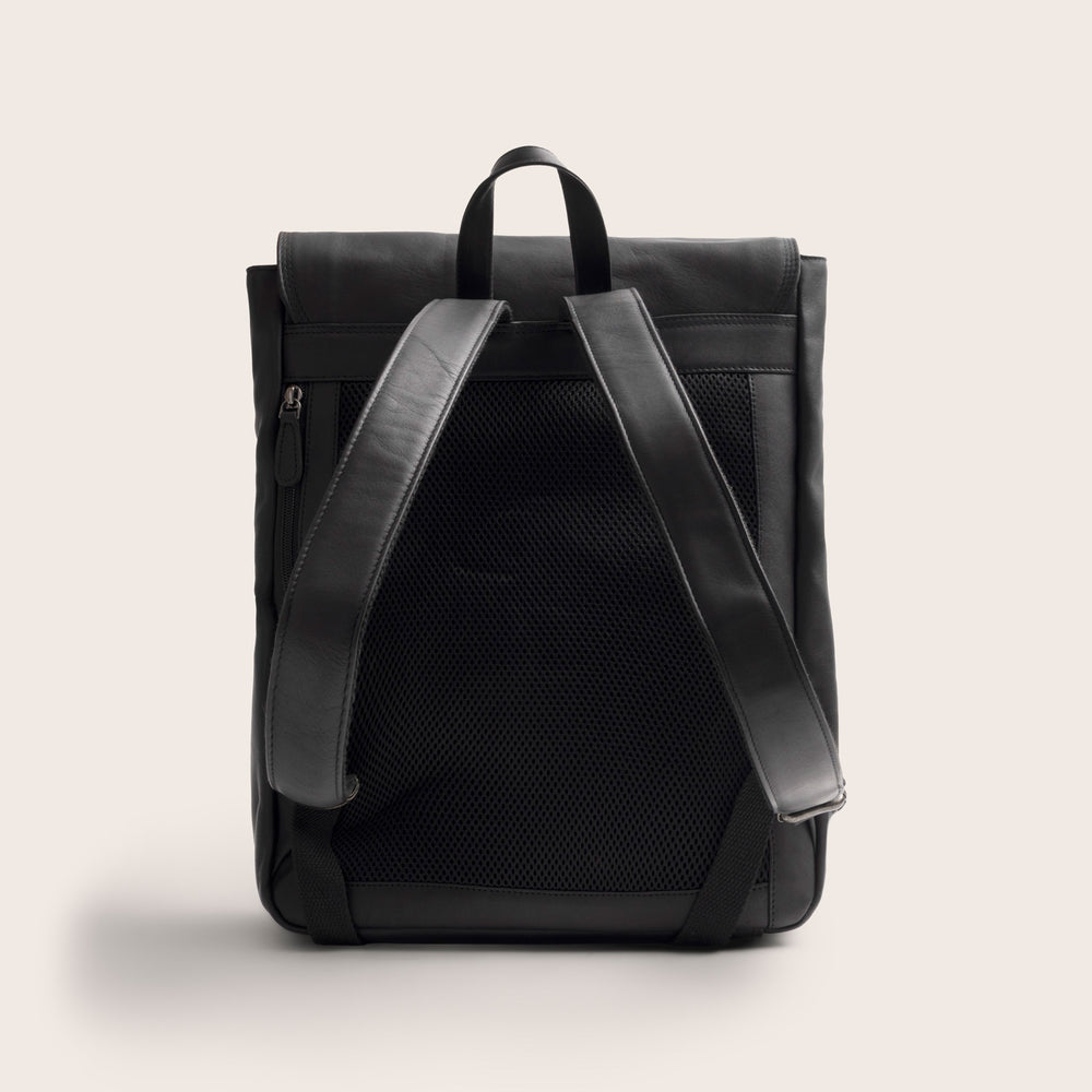 Sac à Dos Ordinateur en Cuir Noir Farrow