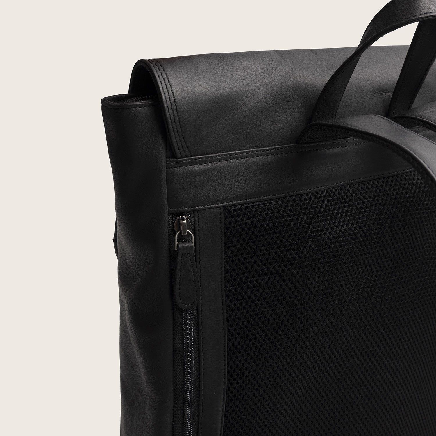 Leder Laptop Rucksack Schwarz Farrow
