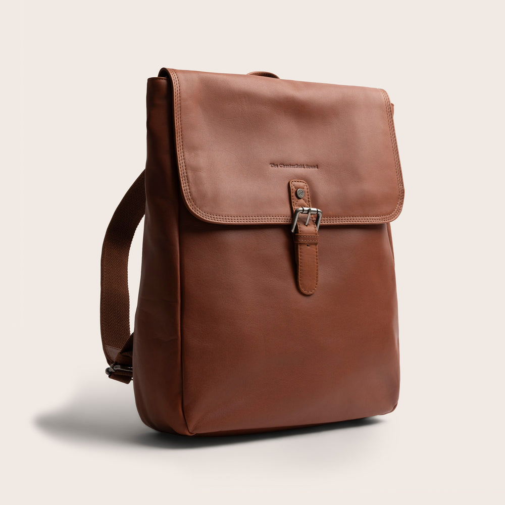 Leather Laptop Backpack Cognac Farrow