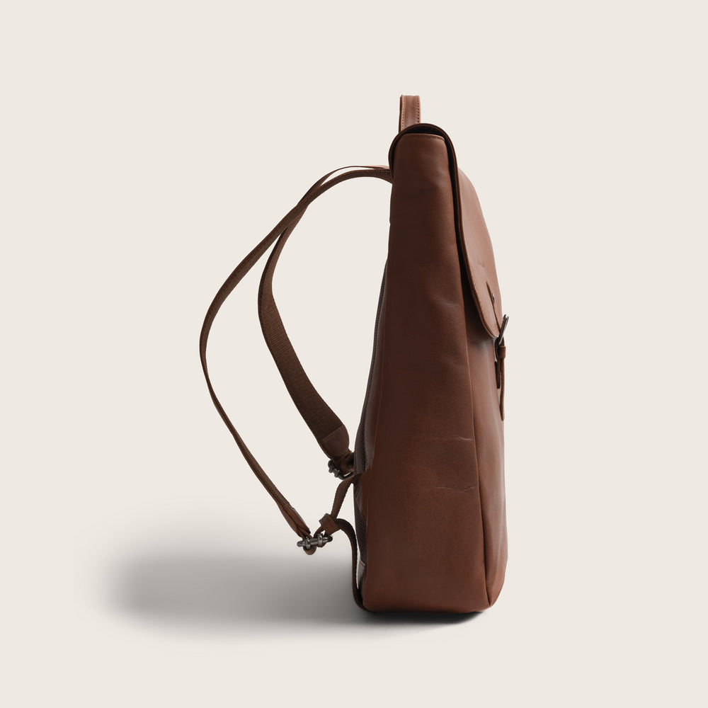 Leather Laptop Backpack Cognac Farrow