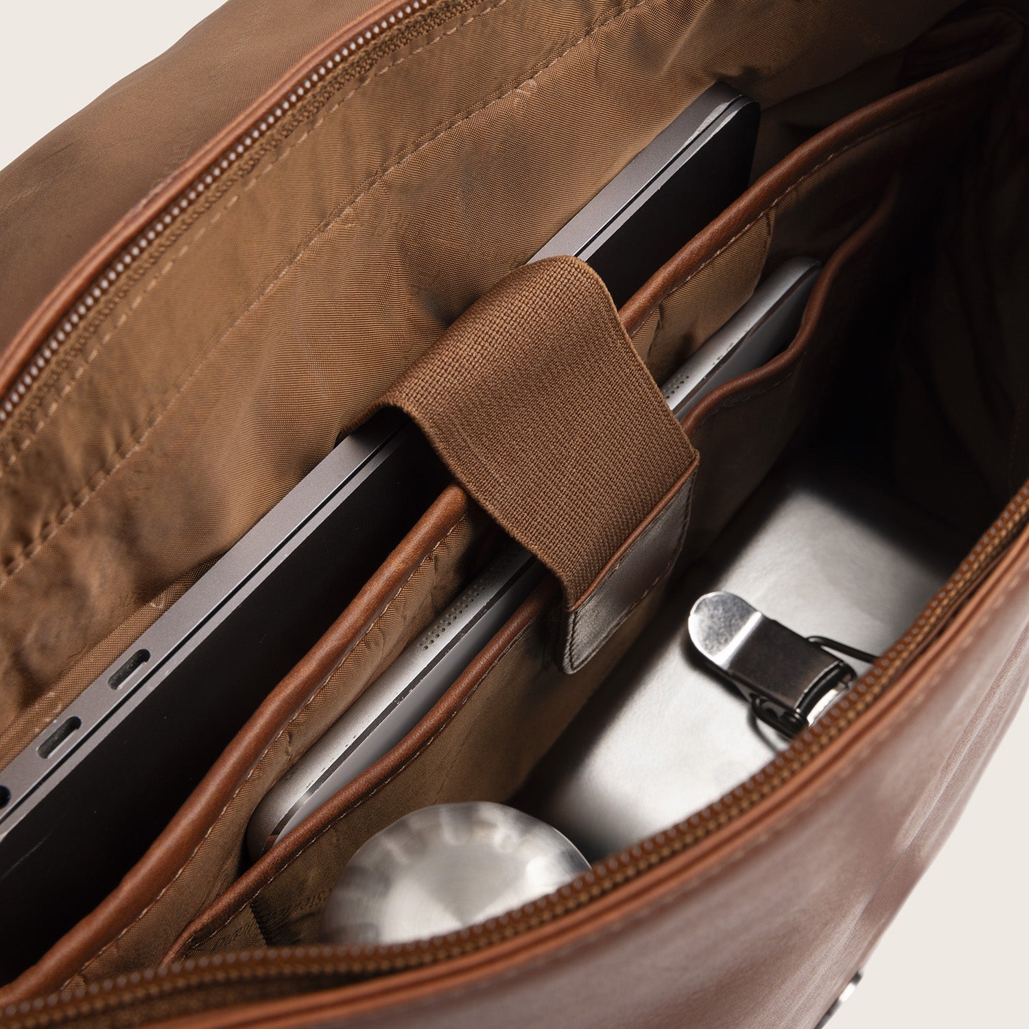 Leder Laptop Rucksack Cognac Farrow