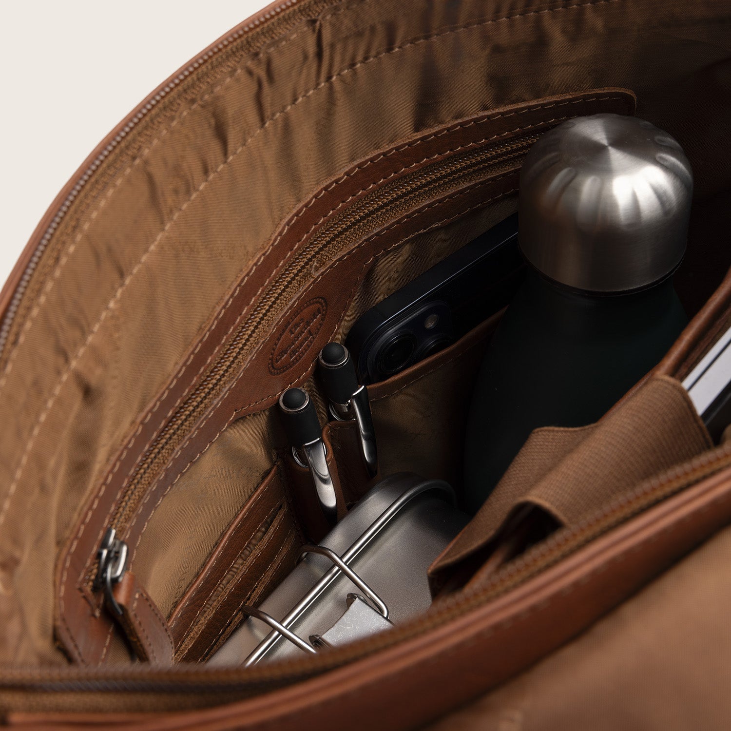 Leder Laptop Rucksack Cognac Farrow
