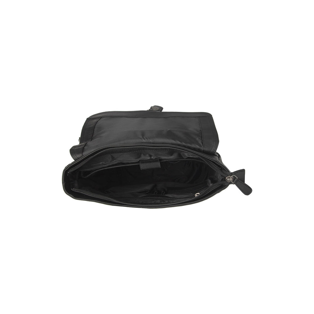 Leder Laptop Rucksack Schwarz Farrow