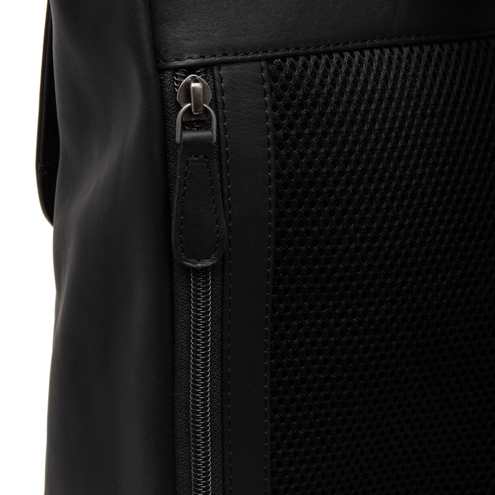 Leder Laptop Rucksack Schwarz Farrow