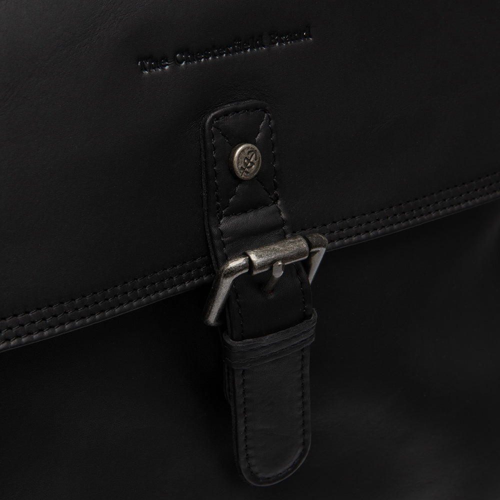 Leder Laptop Rucksack Schwarz Farrow