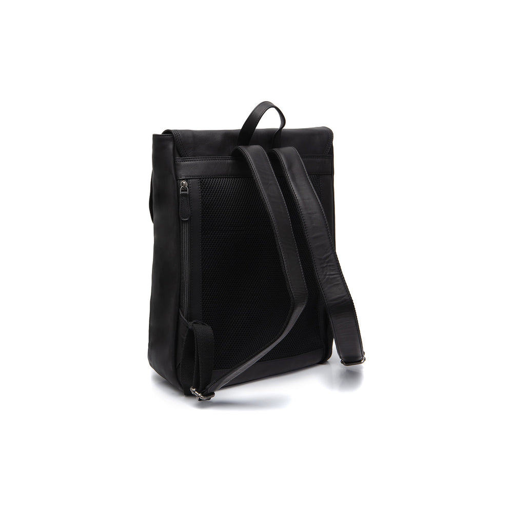 Leder Laptop Rucksack Schwarz Farrow