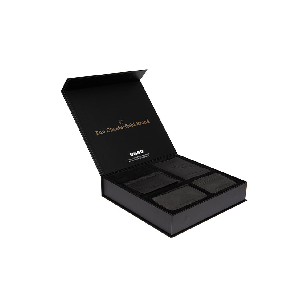 Gift Set Leather Wallet Black Sorraia