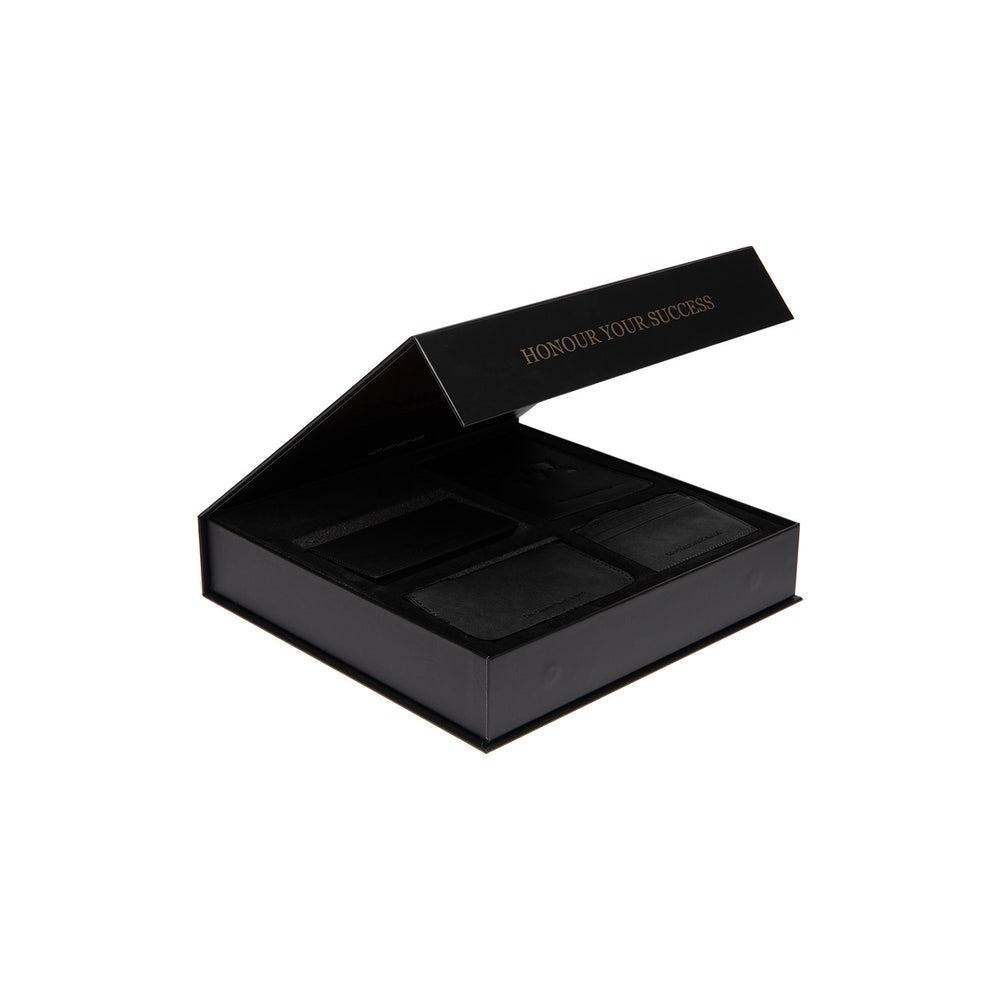 Gift Set Leather Wallet Black Sorraia