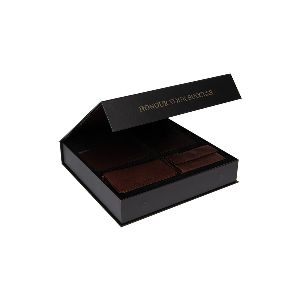Gift Set Leather Wallet Brown Timo