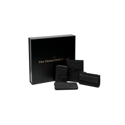 Geschenkset Leder Kartenetui Schwarz Leicester