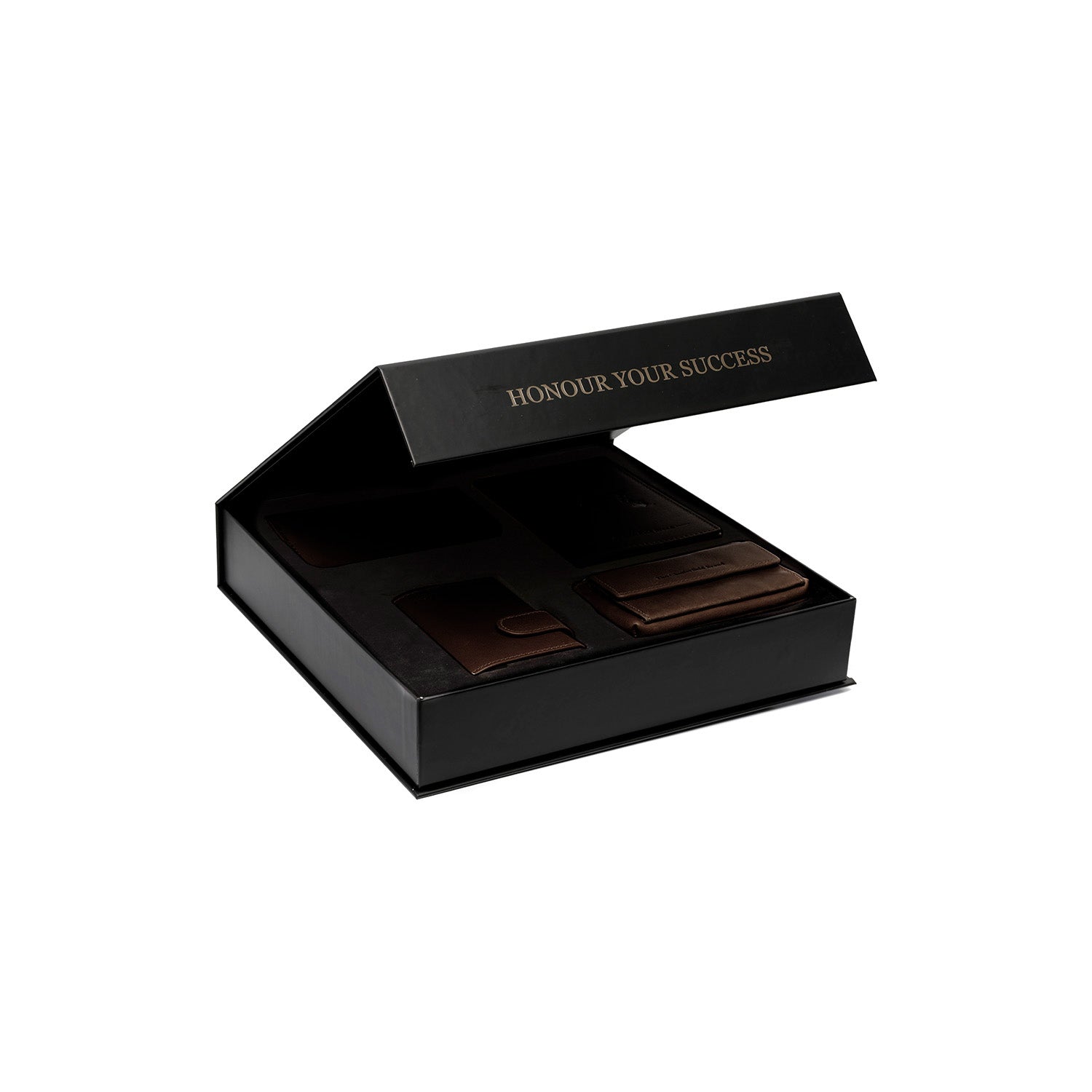 Geschenkset Leder Kartenetui Braun Leicester