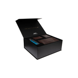 Giftset Leren Toilettas Bruin Stacey met Rituals Doucheschuim