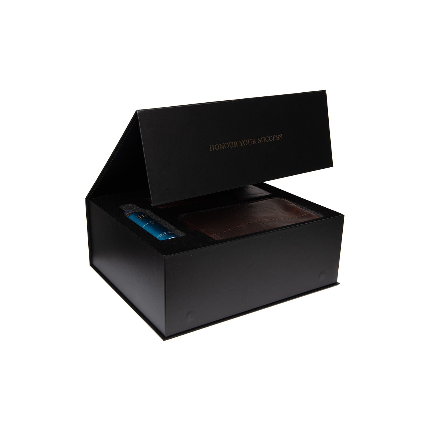 Giftset Leren Toilettas Bruin Stacey met Rituals Doucheschuim