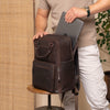 Leather Backpack Brown Calden