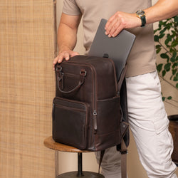 Sac à Dos en Cuir Marron Calden