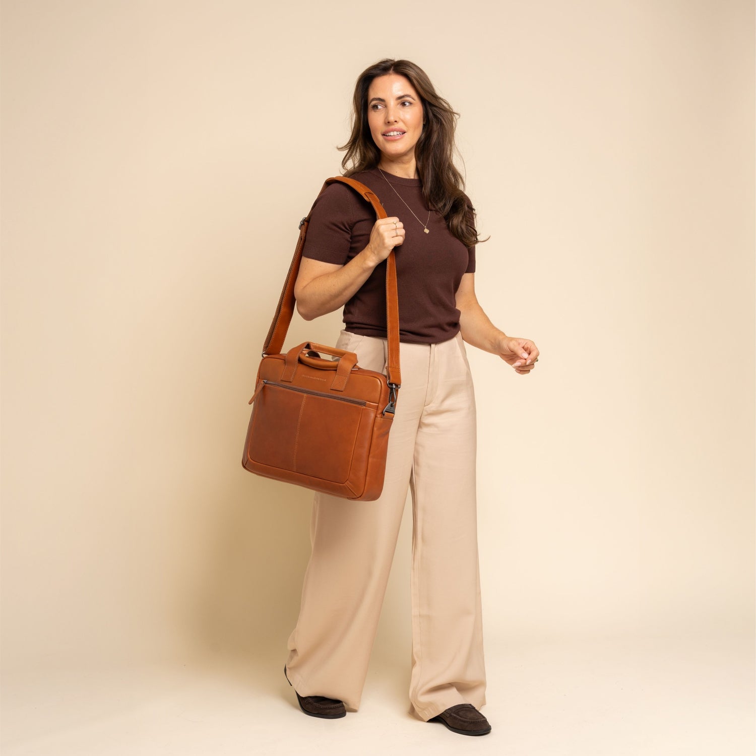 Leren Laptoptas Cognac Calvi
