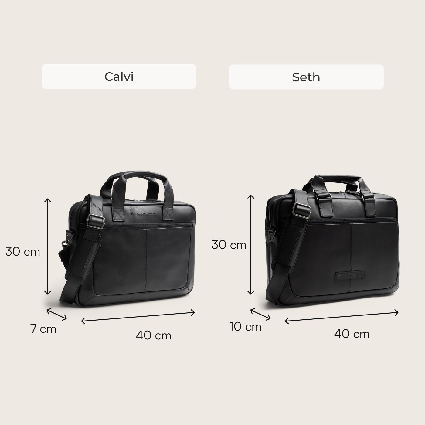 Leren Laptoptas Zwart Seth