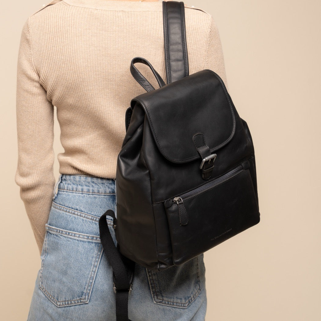 Leder Rucksack Schwarz Camden
