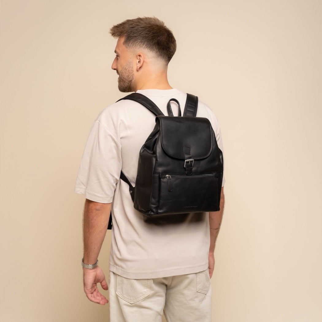 Leder Rucksack Schwarz Camden