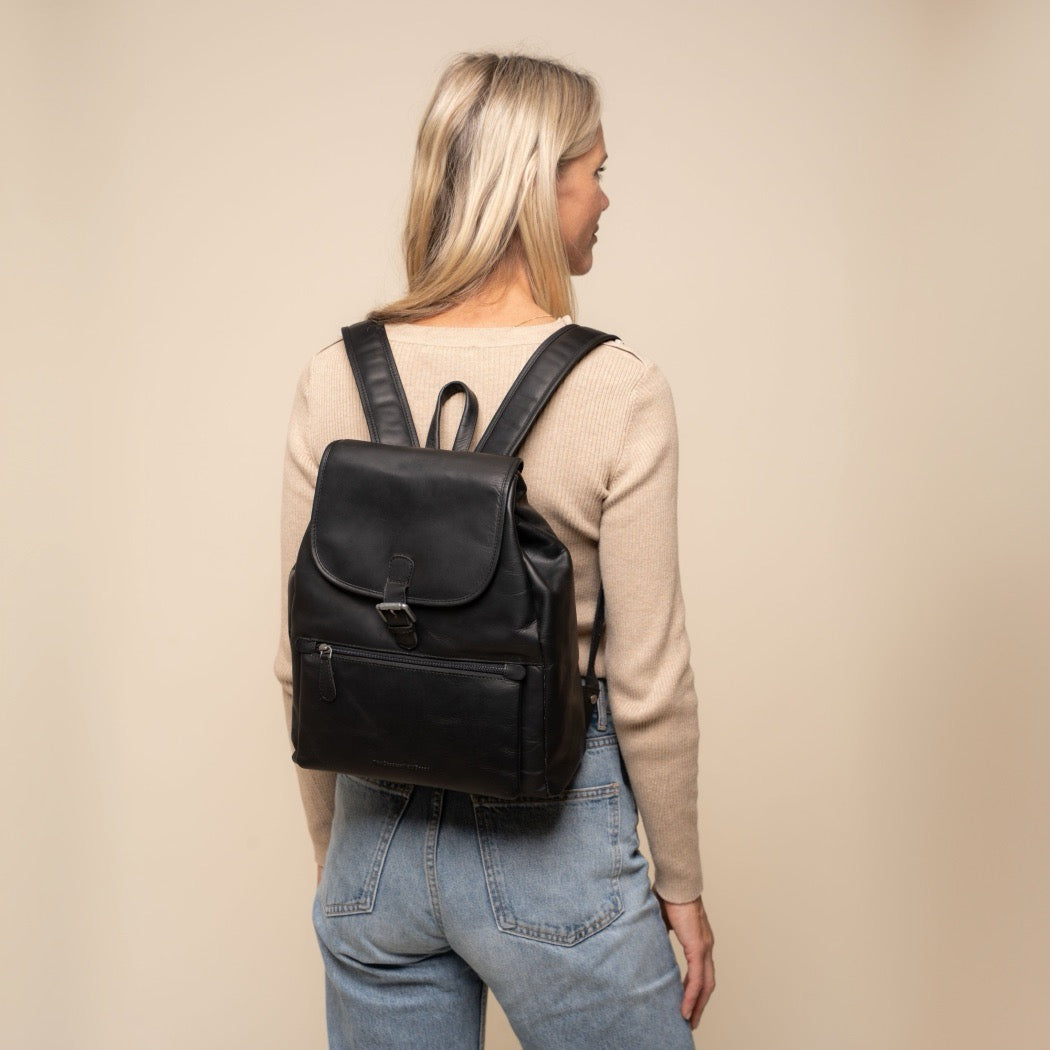 Leder Rucksack Schwarz Camden
