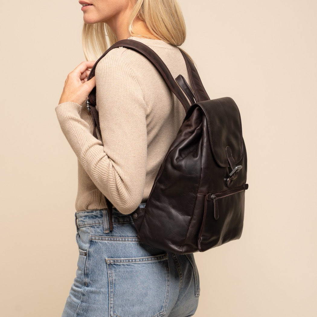Leder Rucksack Braun Camden