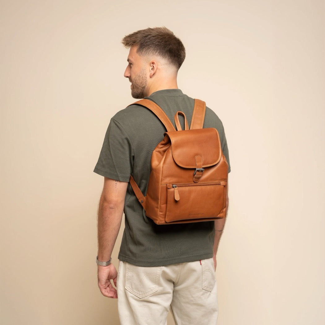 Leder Rucksack Cognac Camden