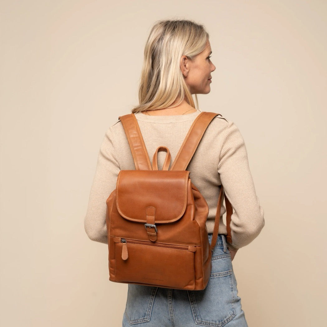 Leder Rucksack Cognac Camden