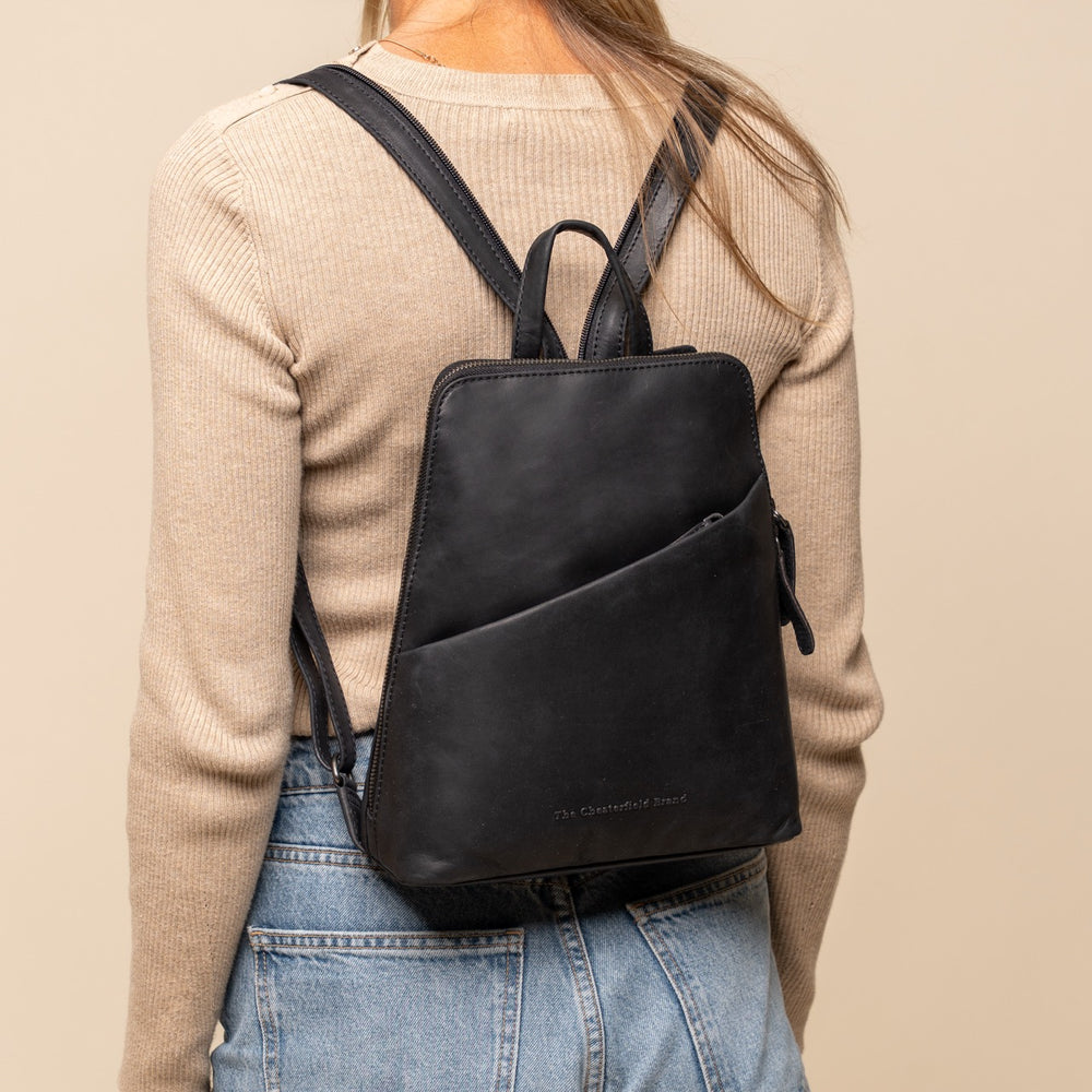 Leder Rucksack Schwarz Claire
