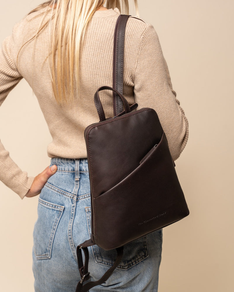 Leather Backpack Brown Claire