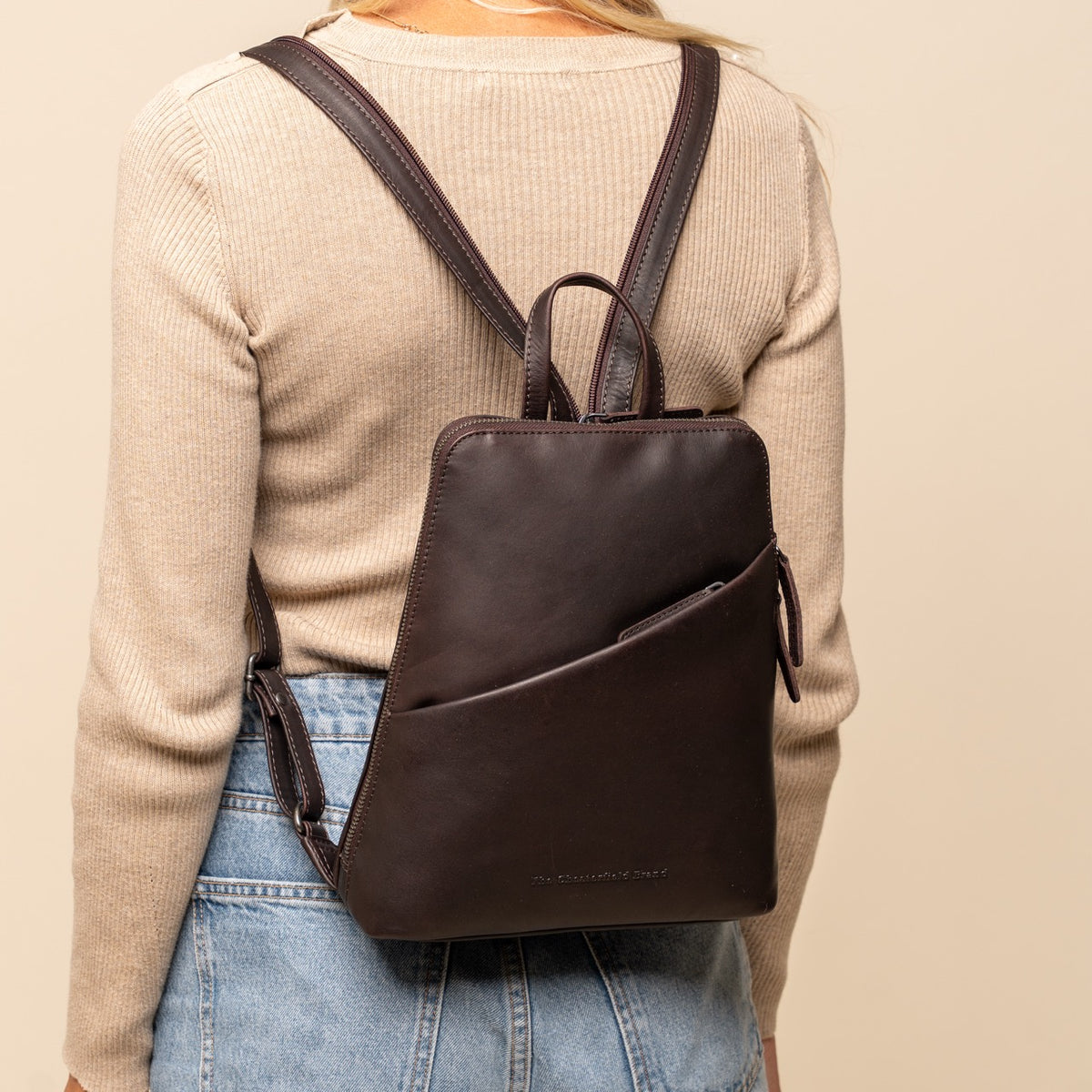 Sac à Dos en Cuir Marron Claire