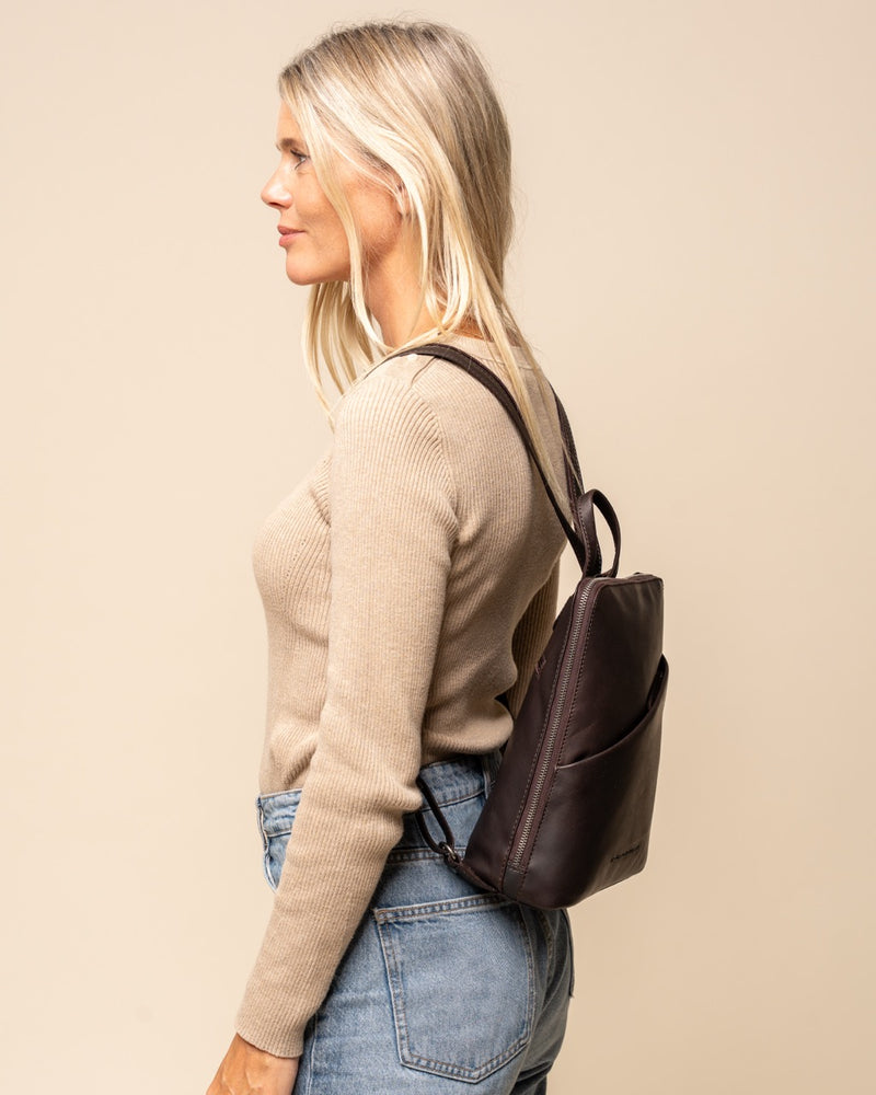 Leather Backpack Brown Claire
