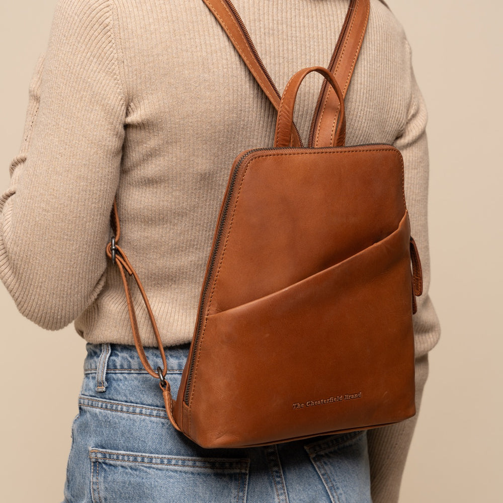 Leather Backpack Cognac Claire