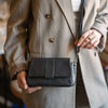 Leather Shoulder Bag Black Clifden