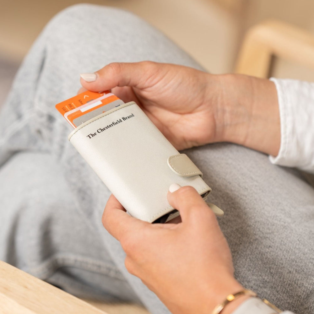Leather Card Holder Off White Sabana