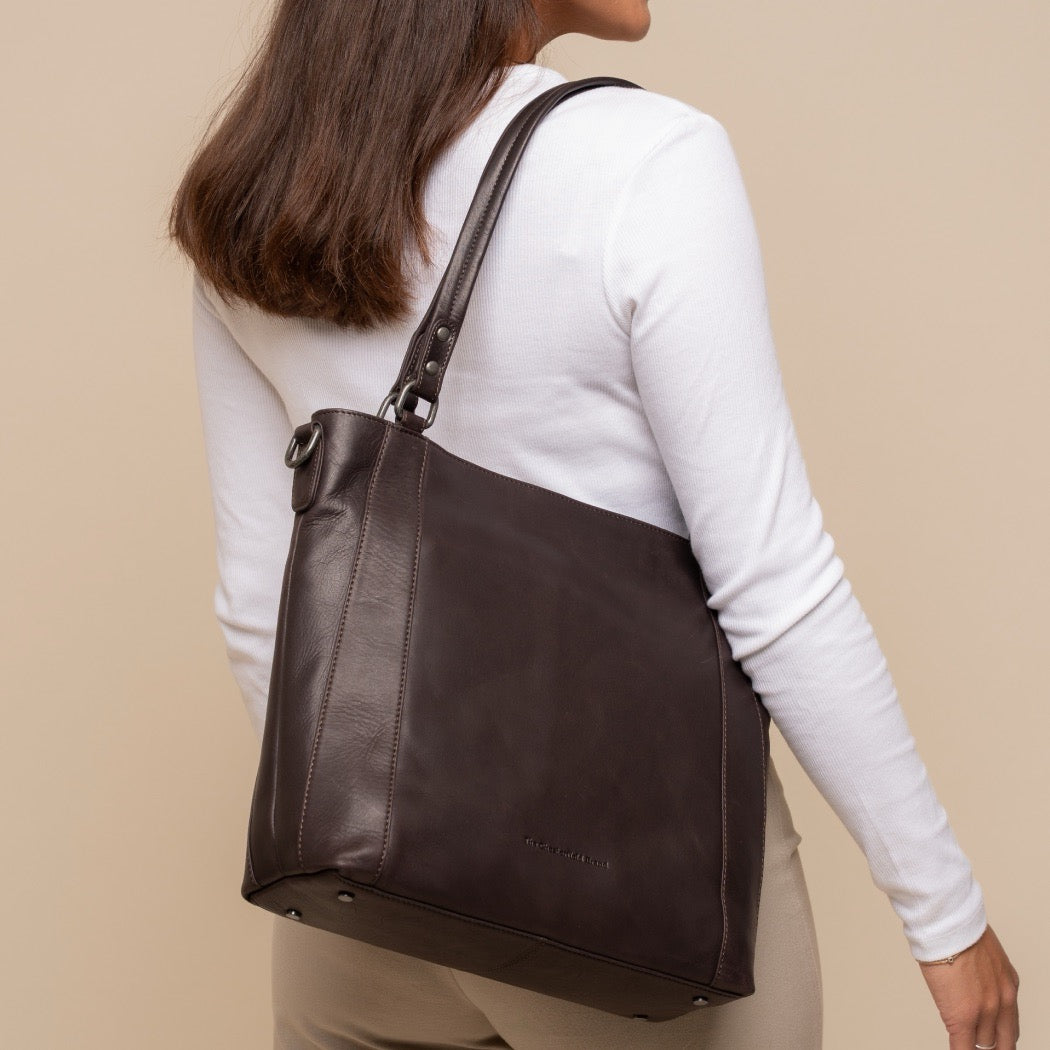 Leather Shoulder Bag Brown Elira