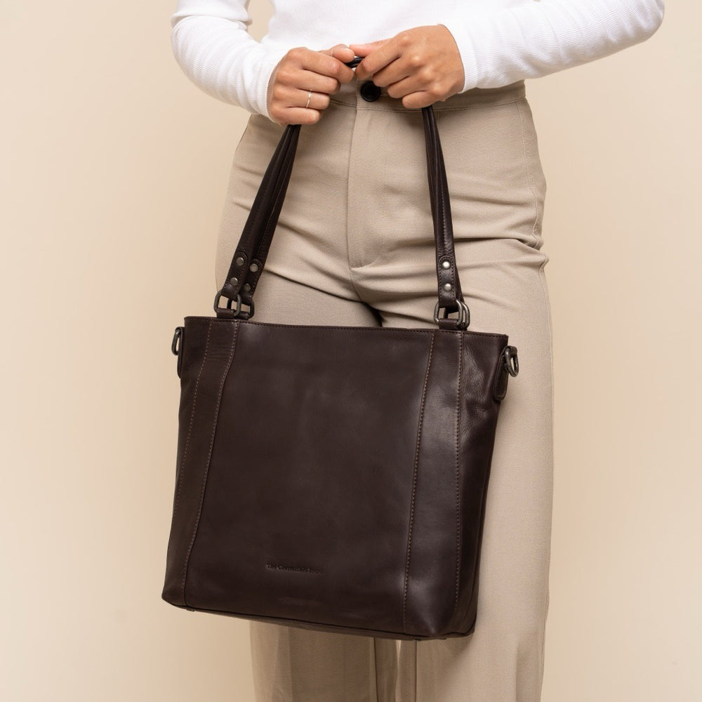 Sac Porté Épaule en Cuir Marron Elira