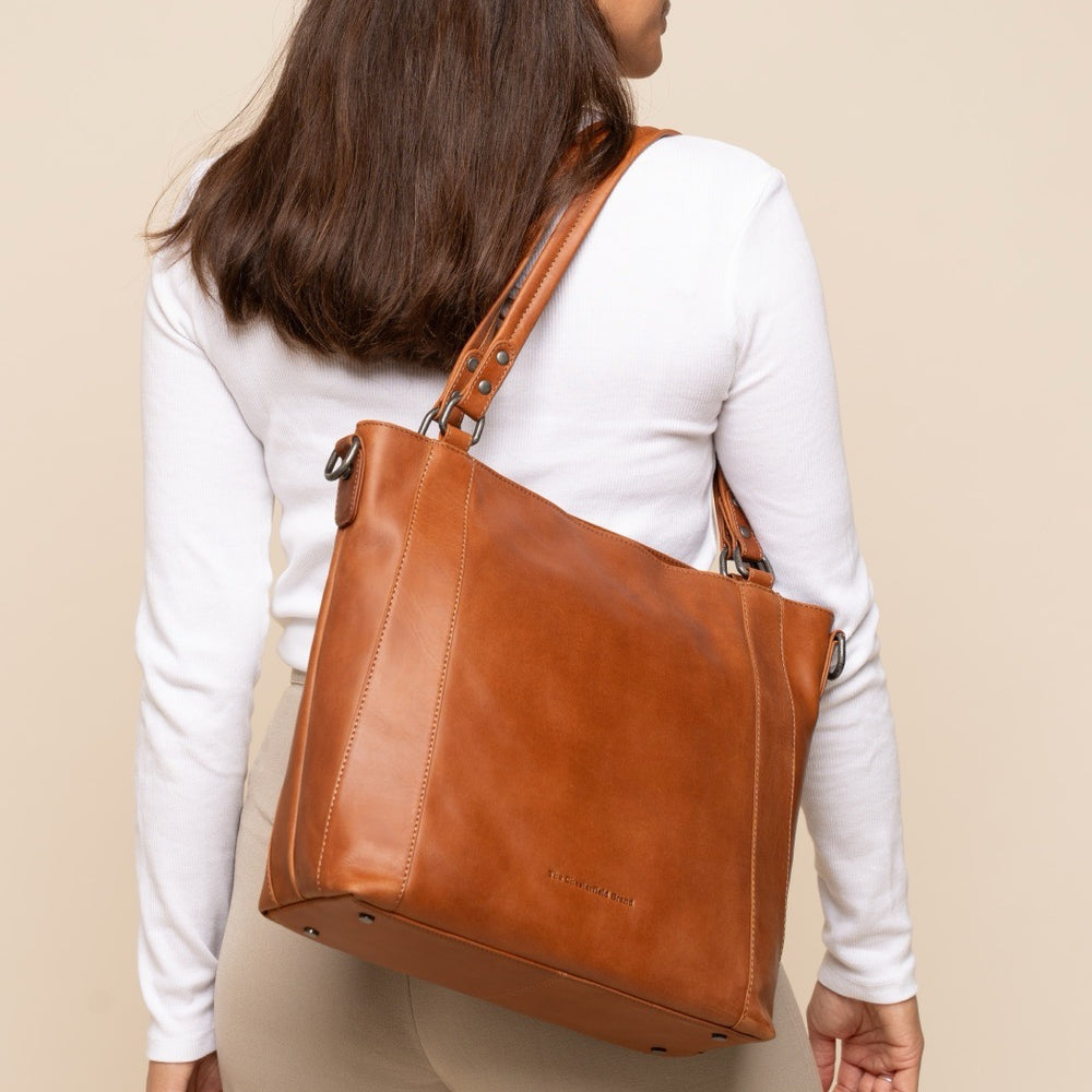 Sac Porté Épaule en Cuir Cognac Elira