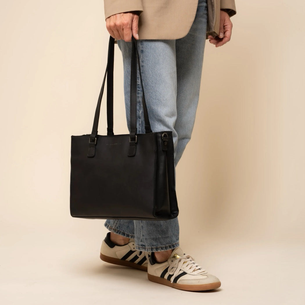 Leder Shopper Schwarz Ellsworth