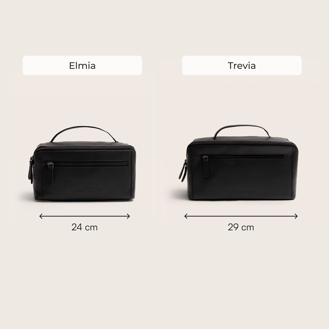Leather Toiletry Bag Black Trevia