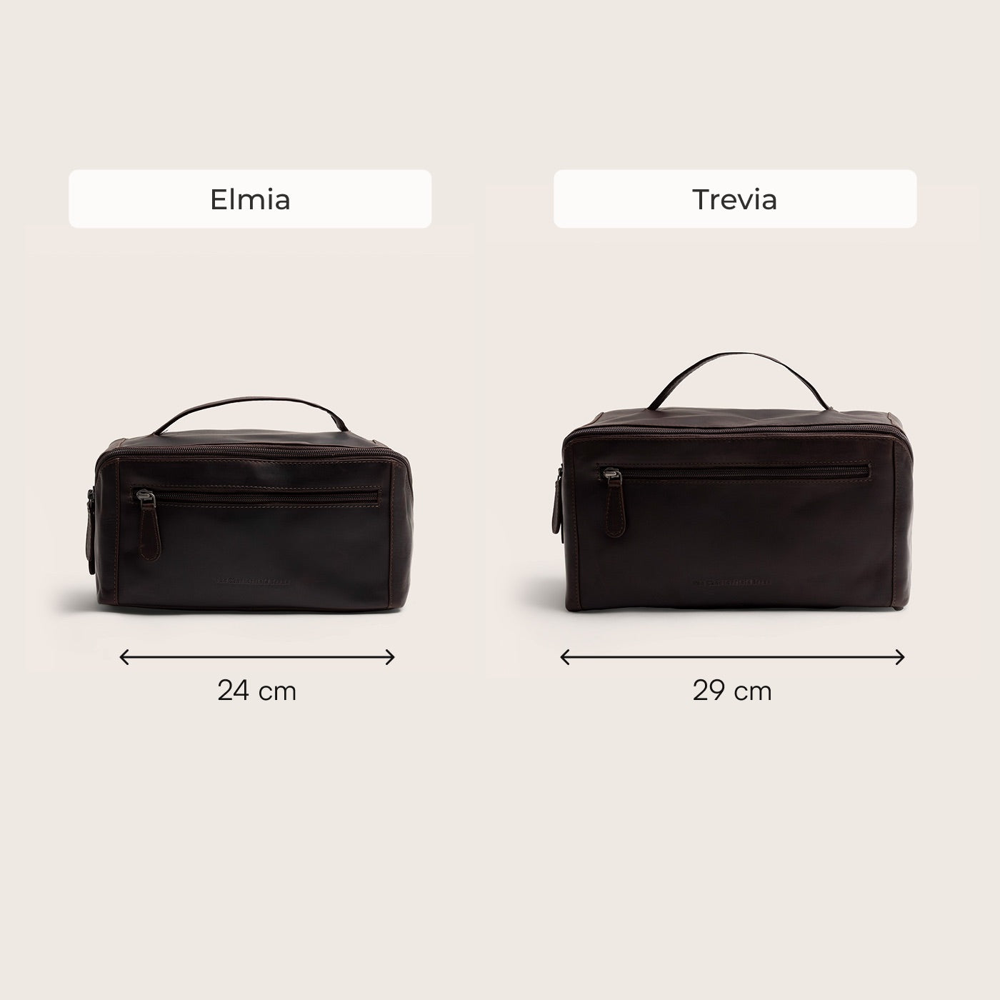 Leather Toiletry Bag Brown Trevia