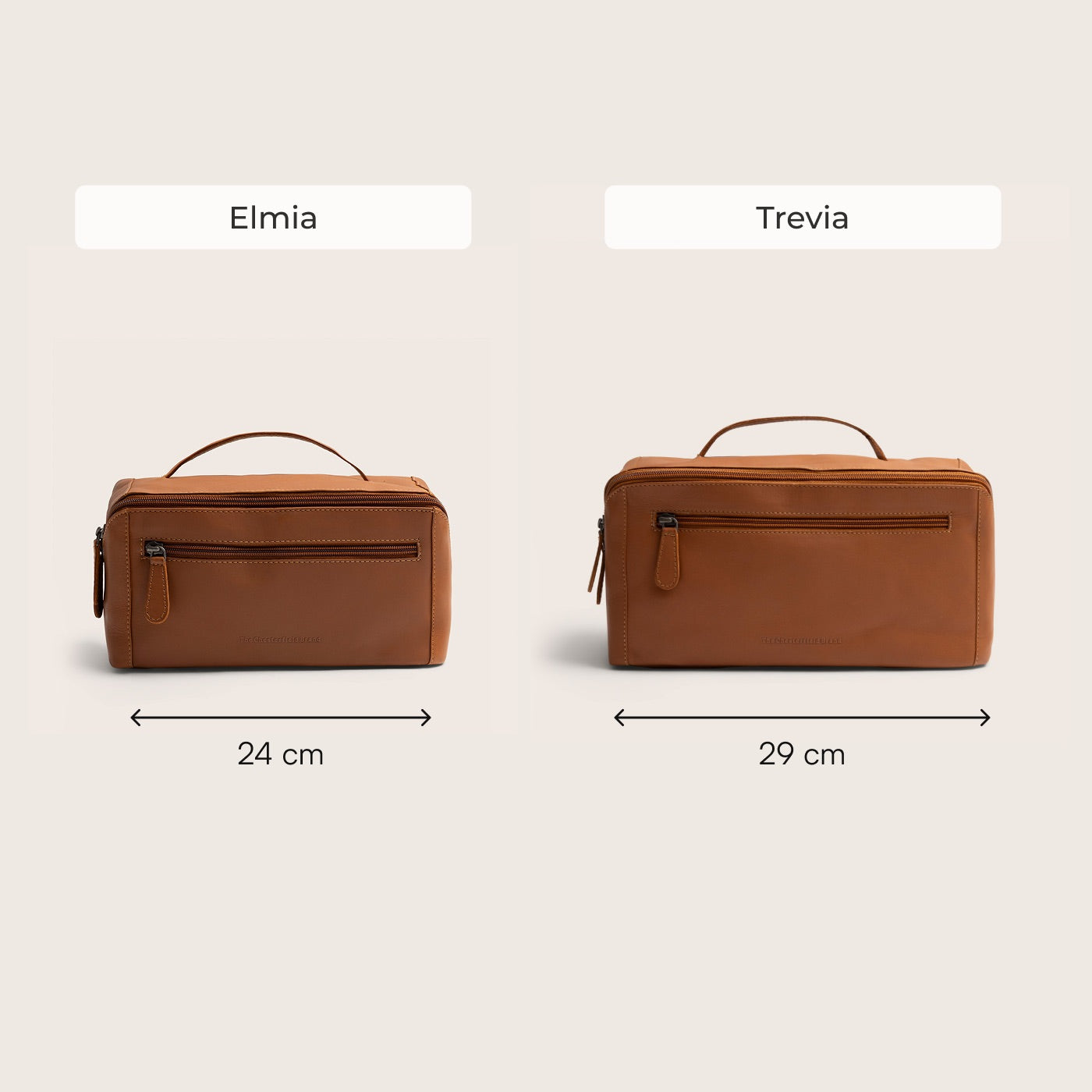 Trousse de Toilette en Cuir Cognac Elmia