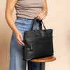 Leder Laptoptasche Schwarz Elvas