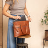 Leather Laptop Bag Cognac Elvas