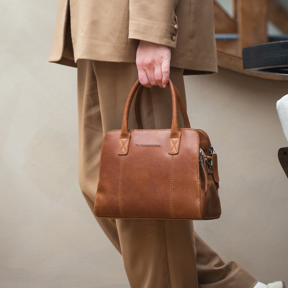 Leather Handbag Cognac Ezra