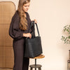 Leder Shopper Schwarz Ferrera